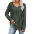thumbnail image 4 of Horkkom Womens Sweaters V Neck Long Sleeve Pullover Sweaters Casual Solid Color Fall Sweaters M, 4 of 9