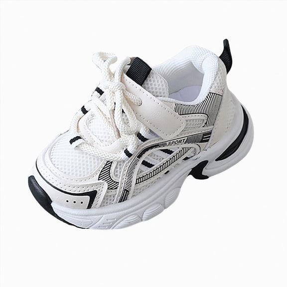 NIEWTR Toddler Shoes Boys Girls Sneakers for Kids Non-Slip Tennis Shoes Fashion Lightweight Breathable Running Sport Athletic(Black,7.5)