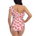 thumbnail image 6 of Yiaed Sweet Watermelon Print Women One Piece Swimsuits Tummy Control One Shoulder Bathing Suits Pattern Ruffle Swimwear-Large, 6 of 8