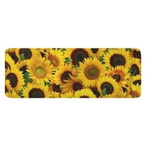 Green Leaf Sunflower Pattern Kitchen Rug Mat,Kitchen Runner Rugs Non Skid Washable,Decorative Kitchen Floor Mats for Kitchen,Sink,Laundry,17"x47.2"