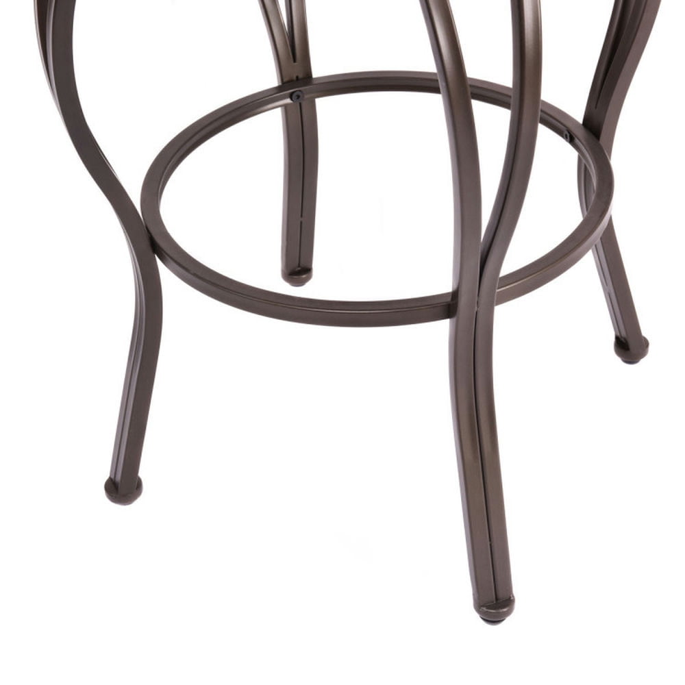 Demi Bonn 30" 2 Pieces 360 Degree Swivel Bar Stools with Leather Padded Seat, Modern Dining Chair with Backrests, Brown