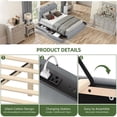 thumbnail image 5 of Uforic Queen Upholstered Velvet Bed Frame with Storage Drawers & Charging Station, Gray, 5 of 6