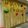 thumbnail image 3 of Pink Gold Panel Metallic Tinsel Foil Fringe Curtain Photo Backdrop Party Streamers Decor 39.4*78.7”, 3 of 7