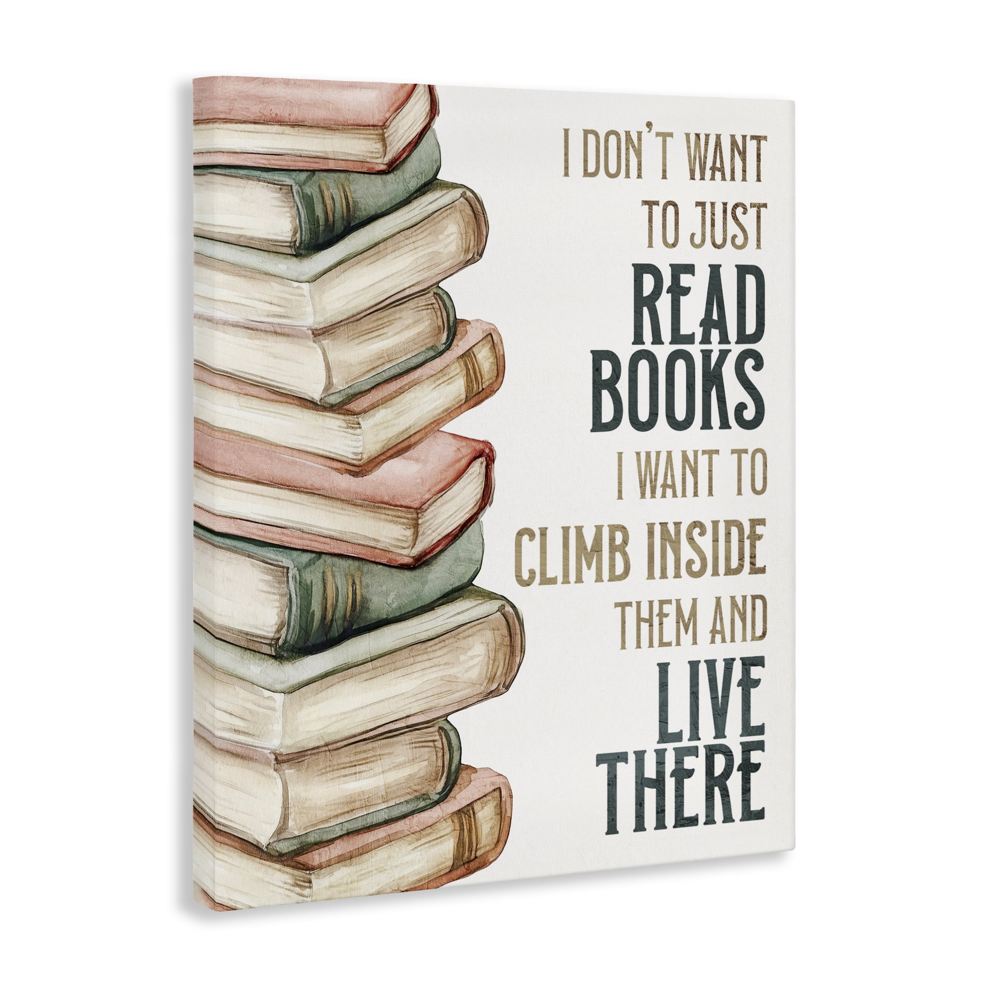 Stupell Industries Climb Inside Books & Live There Canvas Wall Art, design by Kim Allen