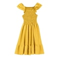 thumbnail image 5 of Tween Girls Casual Smocked Square Neck Tiered Dress Sleeveless Flowy Summer Daily Wear for Teens 3-14Y, 5 of 7