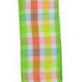 thumbnail image 2 of Pastel Orange & Green Gingham Ribbon - 1 1/2" x 50 Yards, Wired Edge, Easter, Spring, Summer, Christmas, Wreath, Wedding, Birthday, Diaper Cake, 2 of 2