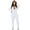 White, variant on Aompmsdx Women'S Zipper V Neck Long Sleeve Jumpsuit Rompers Bodysuit Catsuit Sport Jumpsuit