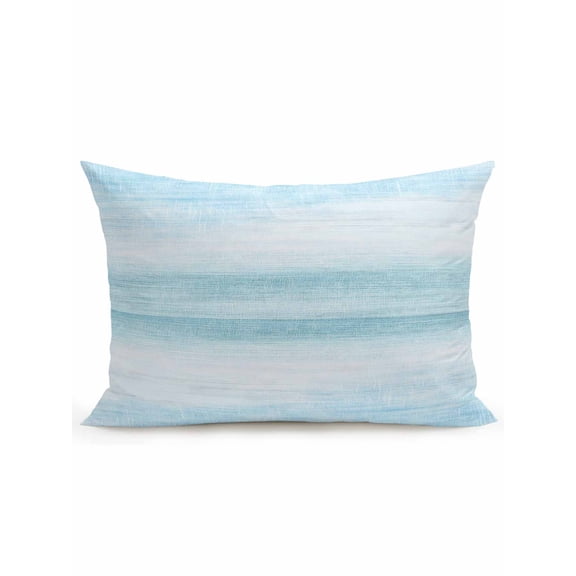 Waterproof Outdoor Throw Pillows with Inserts 12"x20", Gradient Aqua Blue Soft Decorative Pillowcases for Couch Bedroom, Modern Rustic Minimalist Pastel Solid Pillow Covers for Sofa Living Room