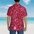 thumbnail image 6 of Balery Pink Glitter Print Men's Hawaiian Shirts Short Sleeve Beach Shirt Relaxed Fit Vacation Button Down Shirts-X-Large, 6 of 9