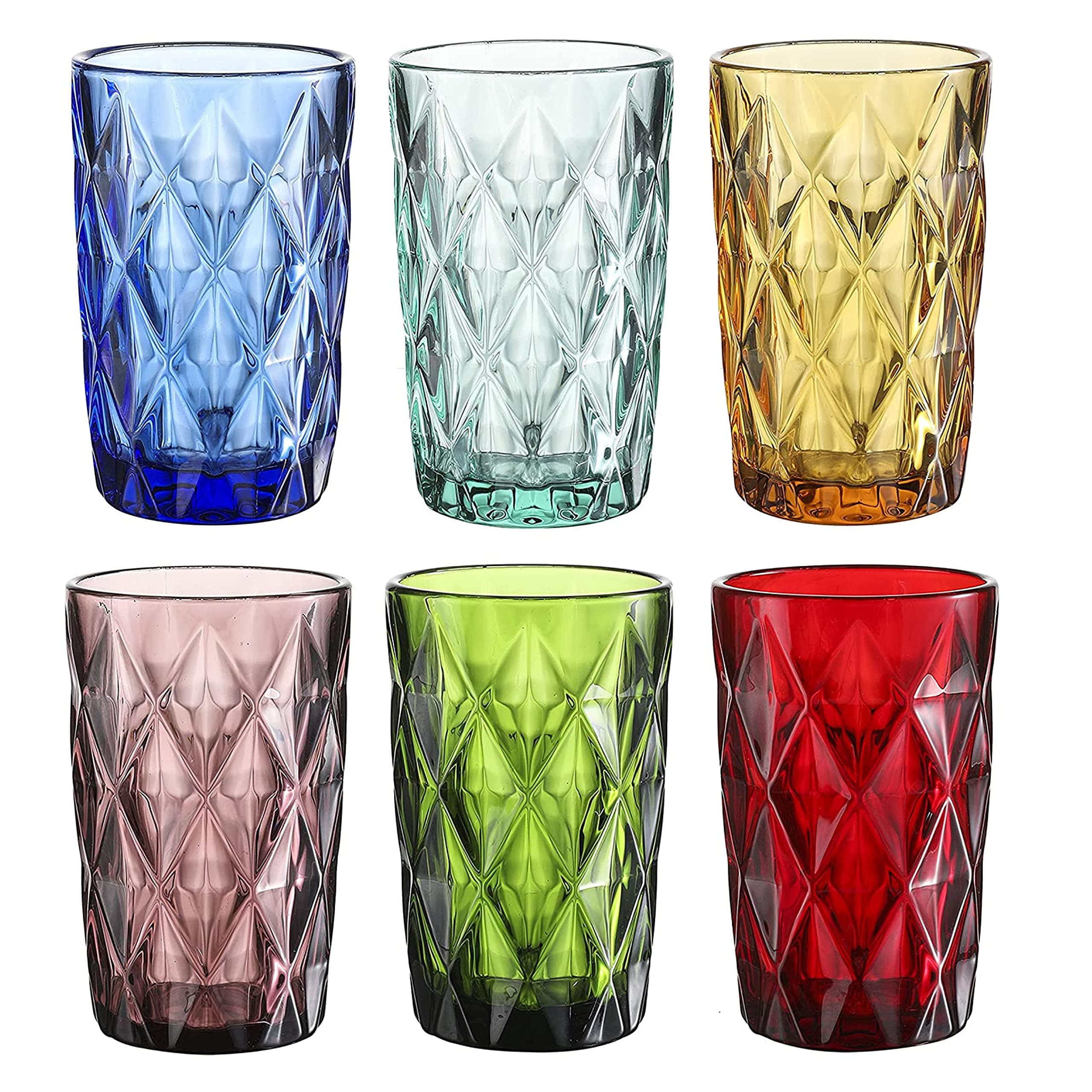 Luxury Solid Color Highball Glass Cups with Spiral Pattern Design for water  service