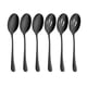 thumbnail image 1 of Inteprter Esenciales de cocina de 6 piezas con cubiertos de acero inoxidable ligeros y portátiles, seguros para Cocina y Comedor negro, 1 of 6