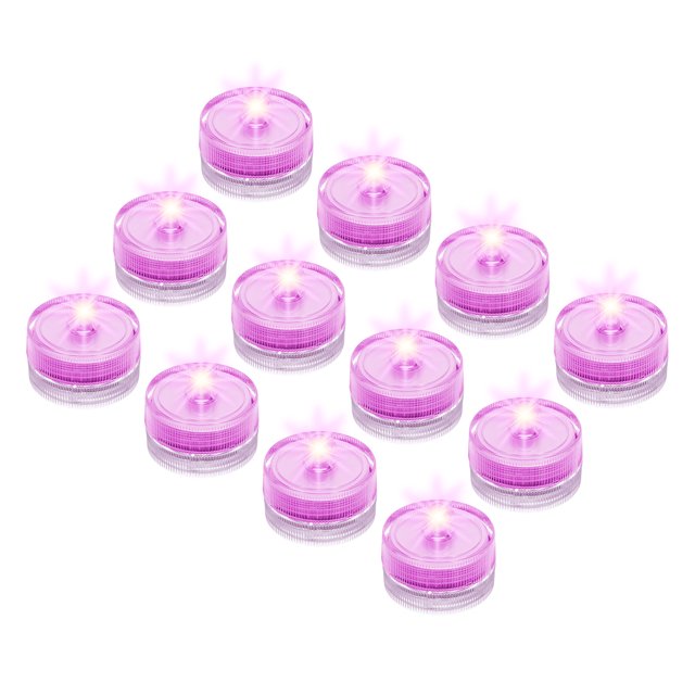 Unique Bargains 24Pcs Bright LED Tea Light, Pink Waterproof Flameless Candle Color Change Party Wedding Festivals Decor