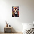 thumbnail image 4 of ZHONGYUTONG Abstract Lion Wall Art Colorful Lion Painting Wildlife Picture African Animal Canvas Art for Home Bathroom Office Wall Decor Frame (12.00" x 18.00"), 4 of 5
