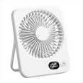 thumbnail image 1 of Ventilador de Escritorio Portátil, Recargable por USB, con Inclinación de 180°, Plegable, con Pantalla de Potencia, 5 Velocidades, Ultra Silencioso B, 1 of 5