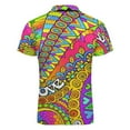 thumbnail image 5 of Psychedelic Trippy Colorful Hippy Art Men Zipper T-shirt Summer Casual Short Sleeve T-shirt Top, 5 of 7