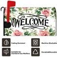 thumbnail image 2 of Welcome Magnetic Mailbox Cover 21x18in Pink Roses Spring Floral Rustic Flowers for Farmhouse Garden Yard Outdoor Patio, 2 of 6
