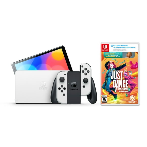 Nintendo Switch (OLED Model) w/ White Joy-Con PLUS Just Dance 2025 Edition – Limited Edition - CODE IN BOX (Nintendo Switch)