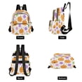 thumbnail image 2 of Fashion Quilted Backpack for Women Lightweight Travel Daypack Casual Bag for Shopping Travel Smiling Pumpkins and Flowers S, 2 of 7