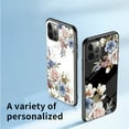 thumbnail image 3 of Nalacover for iPhone 14 Pro Slim Case,Exquisite Floral Pattern 360 Rotating Diamond Ring Holder Anti-Scratch Soft TPU Silicone Bumper Rubber Protective Tempered Glass Back Cover.Purple Magnolia, 3 of 7