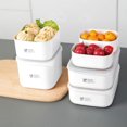 thumbnail image 1 of MesaSe Refrigerator Organizer Bins Divided Food Storage Containers with Lids Plastic Snack Container Stackable Lunch Box Fridge Produce Saver for Fruit Vegetable Meat, 1 of 6