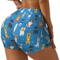 thumbnail image 1 of Balery Cute Dogs Pantalones cortos de entrenamiento estampados para mujer, sin costuras, ajustados, para gimnasio, yoga, correr, deportes, ejercicio activo, fitness.-Small, 1 of 8