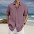 thumbnail image 2 of DGMIOCS Chemise pour Homme Grande Taille Coupe Ajustée Non Rétrécie Chemise Quotidienne Rouge Brique S, 2 of 4