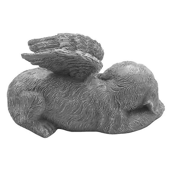 Dog Angel Pet Memorial Tombstone Marking Carved Statue, Resin, Stone Finish