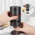 thumbnail image 2 of Auto Electric Coffee Grinder, Portable Coffee Bean Grinder with Multiple Grinding Settings Automatic Conical Burr Grinder for Espresso, USB Rechargeable, Black, COOSERRY, 2 of 9