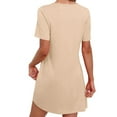 thumbnail image 4 of Liquidation d'Été 2025! Robe pour Femme Grande Taille, Liquidation de Robes d'Été pour Femmes, Robe d'Été Confortable pour Femme, Couleur Unie, Manches Courtes, Col Rond, 4 of 4