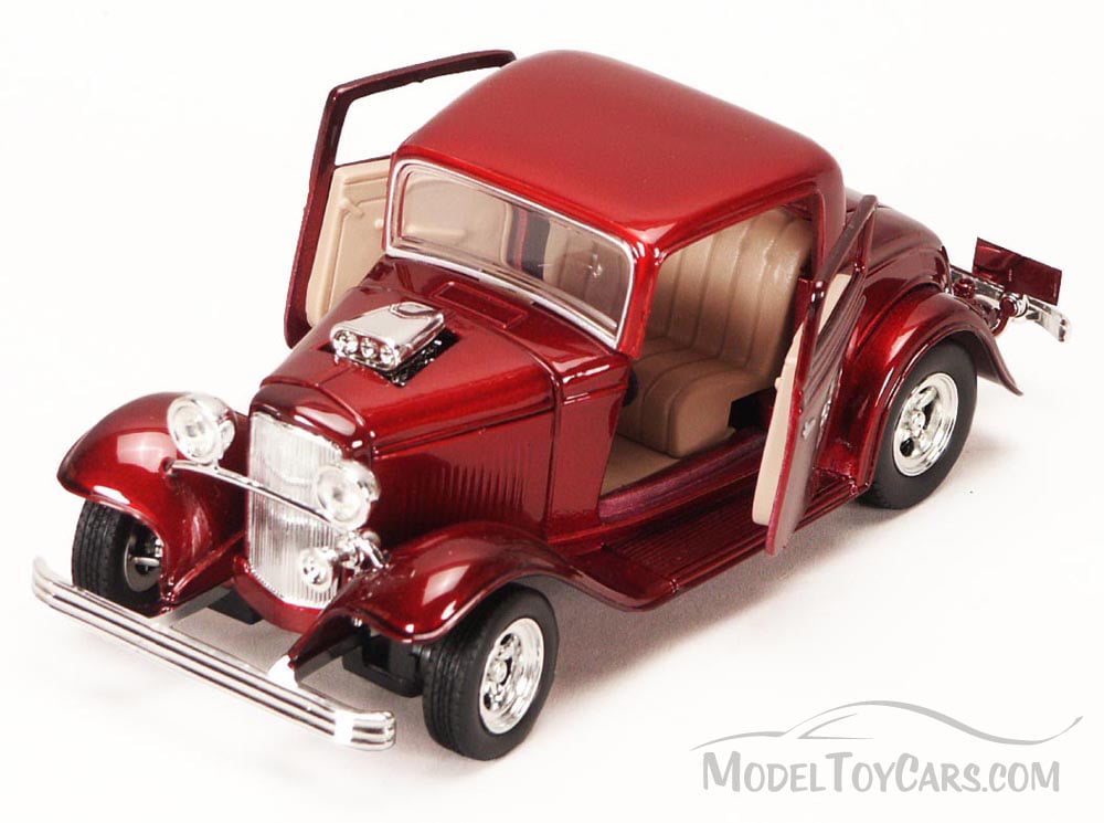 1932 Ford Coupe 3 Windows Diecast Car 1:24 Motormax 7 inch Wine 