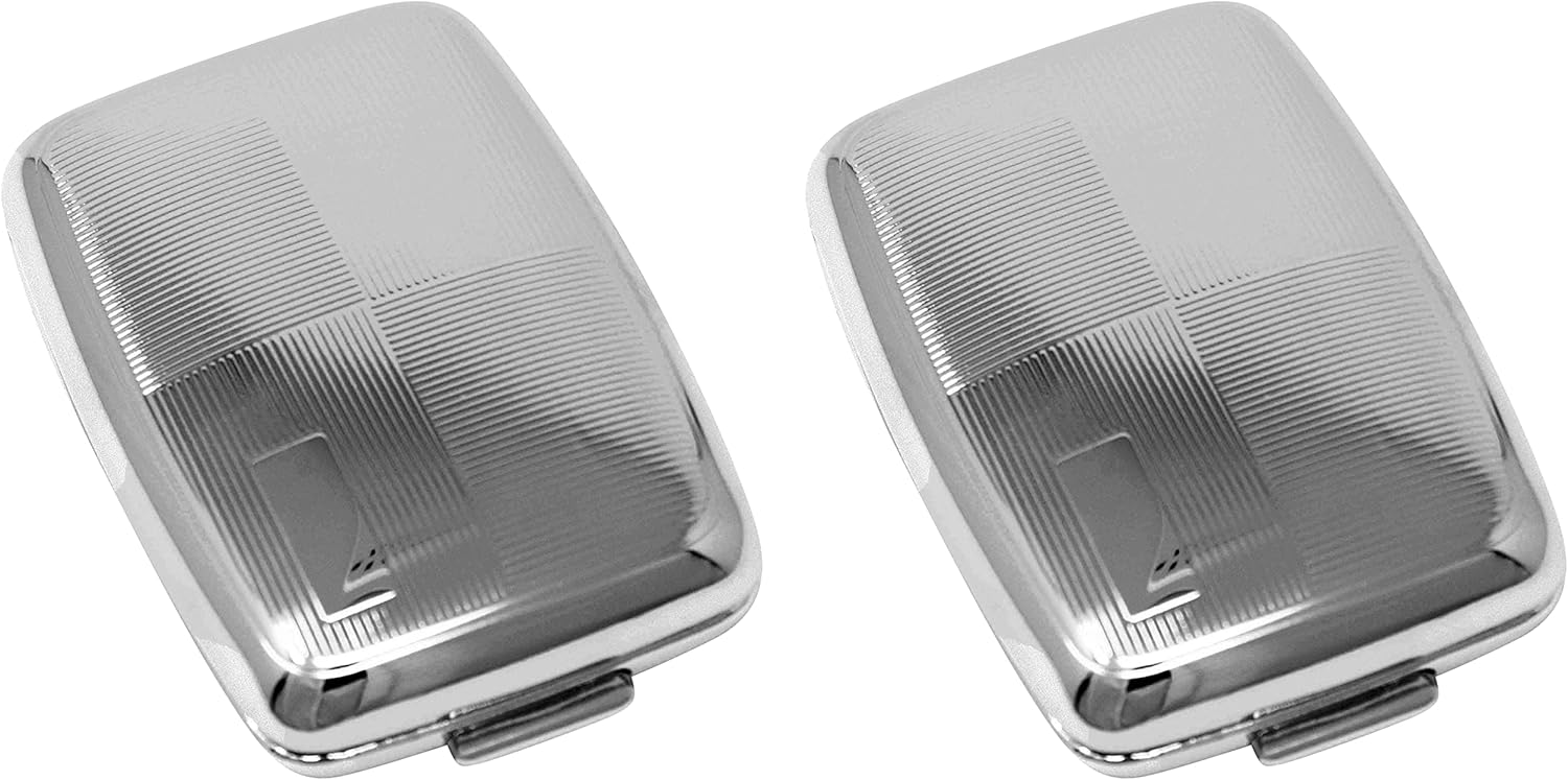 Set of 2 Etched Rectangular Pocket Purse Pill Box & Organizer With Dual Compartments (Four Square - Engraveable)