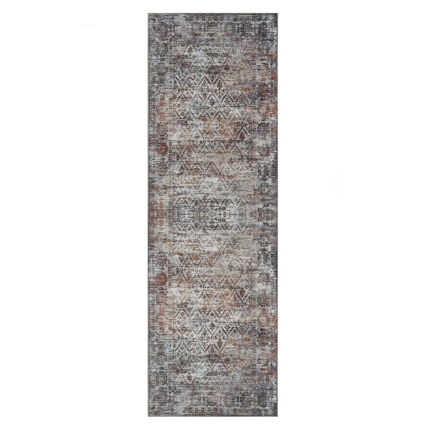 Superior Macaw Lattice Non-Slip Washable Indoor Area Rug, 2'7" x 8', Cream