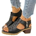 thumbnail image 3 of Kcodviy Womens Platform Open Toe Womens Dressy Sandals Ankle Strap Zipper Back Womens Slip on Sandals High Heel Sandals Chunky Womens Slide Sandals Heel Sandal, 3 of 5