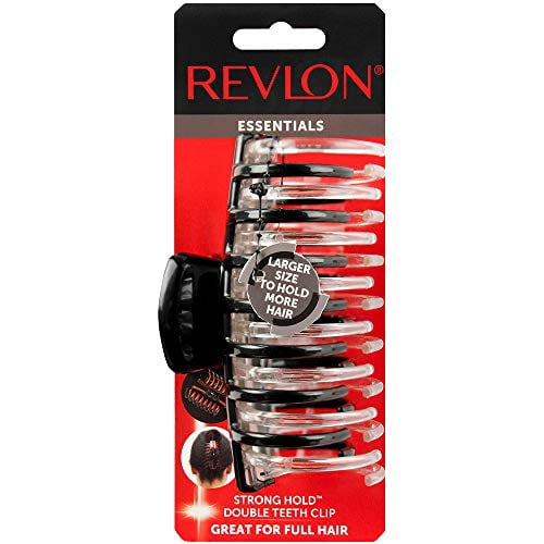 Revlon Rubberized Double Grip Haarklammern – 6 Stück, Schwarz, Rutschfester Grip