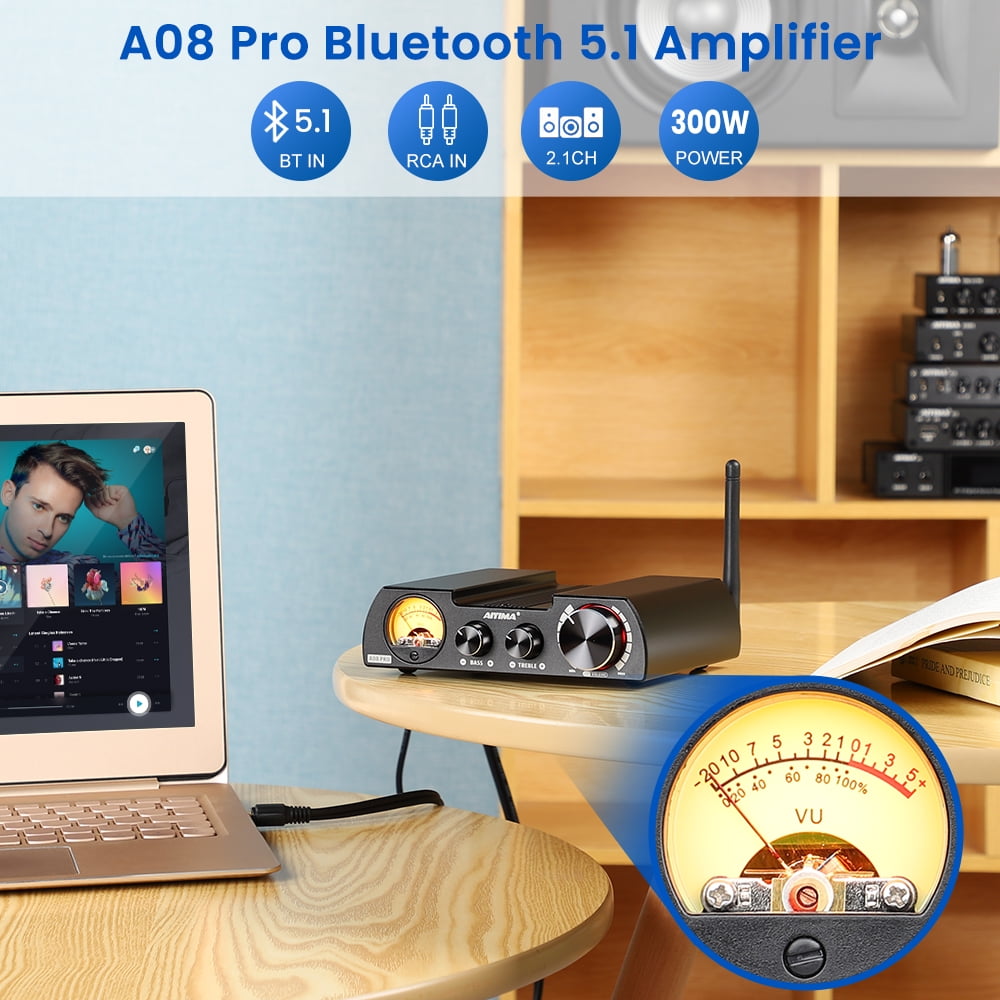 AIYIMA A08 Pro TPA3255 Bluetooth 5.0 Power Amplifier 300Wx2 Stereo