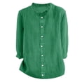 thumbnail image 4 of Jxximdong Button Up Shirts Women Women's Autumn Lapel Art Solid Color Round Neck Loose Pullover Top Casual Shirt T Shirt Green Spring Tops XXL, 4 of 4
