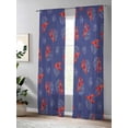thumbnail image 4 of Marine Life Sheer Curtains 2 Panels Set Vintage Red Lobster Shell Coral Lihgt Filtering Rod Pocket Voile Drape, Semi Sheer Window Curtains for Bedroom Living Room, 52"x96", 4 of 5