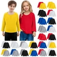 thumbnail image 7 of FAIWAD Unisex Kids 2 Pack Long Sleeve T-Shirts Boys Girls Crewneck Cotton Tees Casual Outdoor Athletic Tops Soft Undershirts, 7 of 7
