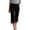 Black, variant on Costeam Womens Lace Trim Capri Pants Solid Color Straight Leg Elastic High Waist Casual Relaxed Fit Soft Breathable Cropped Trousers