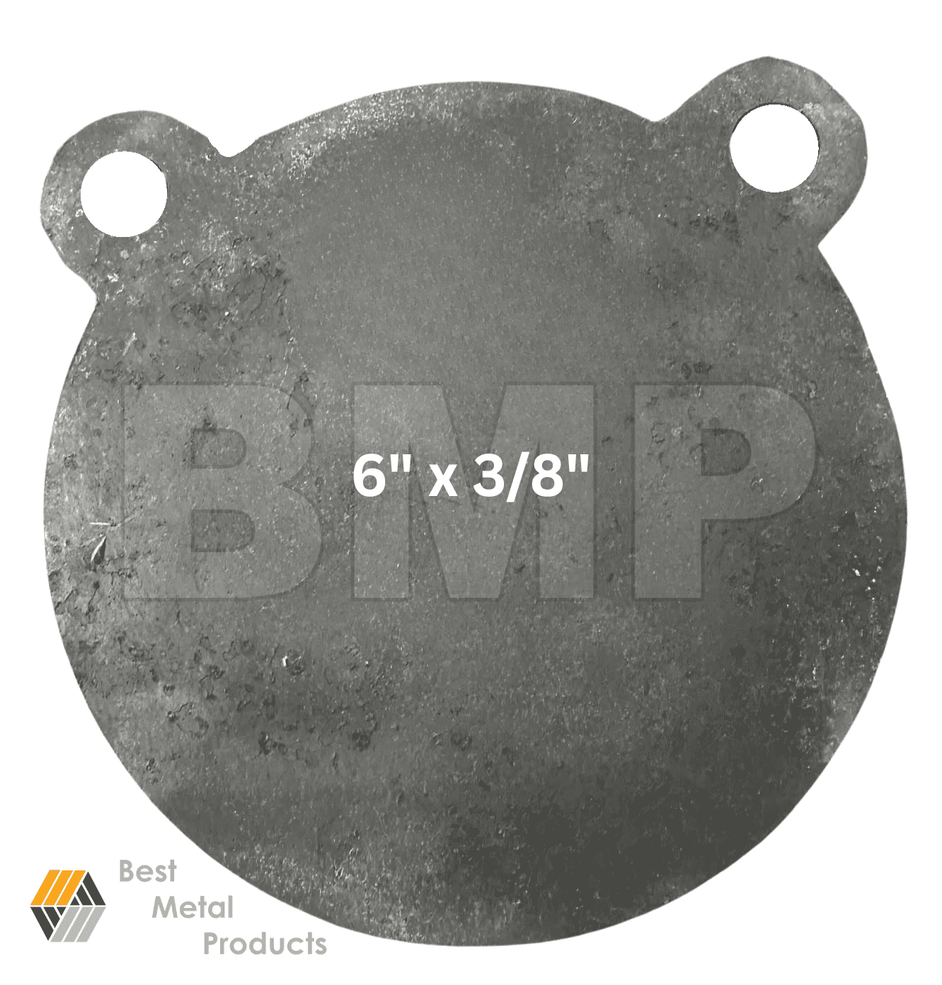 AR500 Steel Gong Shooting Target 3/8" – 6" Round – 2-Hole