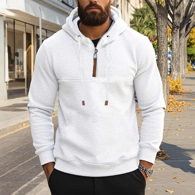 pstuiky camisas de manga larga para hombre, Sudadera con capucha y cremallera de color liso para hombre, jersey de manga larga, sudaderas con capucha Tops de hombre m