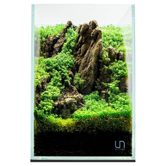 Ultra Clear Rimless Aquarium - Low Iron Glass Fish with 45° Mitered Edges, 5mm-12mm Thick, Leveling Mat Included (16T, Tall, 1.6 Gallon)
