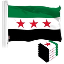 G128 5 Pack: Republic of Syria Flag | 3x5 Ft | LiteWeave Pro Series Printed 150D Polyester | Country Flag, Indoor/Outdoor, Vibrant Colors, Brass Grommets