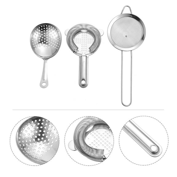 LEORX 3Pcs Professional Stainless Steel Cocktail Equipment with Practical Ice Filter for Kitchen