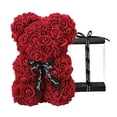 thumbnail image 4 of Oso de flores preservadas Soledad Rosa con caja de regalo rojo, 4 of 10