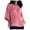 Pink-15, variant on Mittory Linen Shirts for Women Plus Size 3/4 Length Sleeve Tops Casual Loose Fit Dressy Blouses