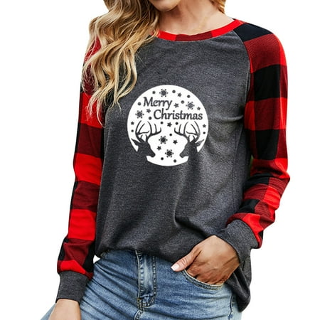 

Graphic Shirts for Women Casual Long Sleeve Crew Neck Sweatshirt Tree Pullover TopTrendy Blouse