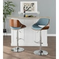 thumbnail image 3 of Fabrizzi Adjustable Bar Stools Set of 3, Chrome Bar Stools, Bar Chairs, Swivel Bar Stools Set of 3, Bar Stools Set of 3, Bar Height Stools, Bar Stools for Kitchen Counter (Blue), 3 of 6