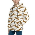 thumbnail image 2 of Rateoe Leopard Print Pattern Boys Hoodie, Youth Pullover Hooded Sweatshirt, Kangaroo Pocket Hoodie for Kids-Small, 2 of 6