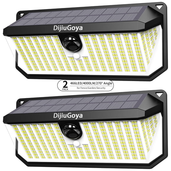 Luces solares de seguridad DijiuGoya 466 LED 4000 lm 270° - Paquete de 2